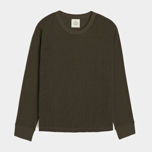 Todd Snyder x Gardenheir Cotton Mesh Long Sleeve Shirt in Drab Olive Size Medium